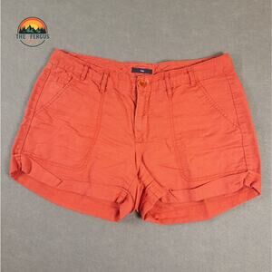 GAP Short Coral Orange Flat Front Y2K Cuffed Summer Beach Pool Women's Size 6